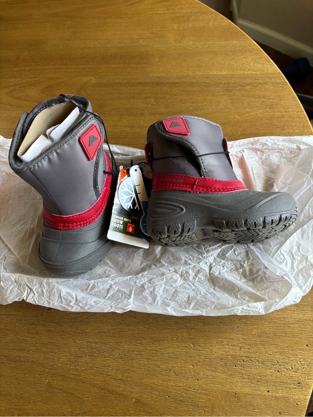 Ozark Trail Kids Rain & Snow Boots Gray-Red